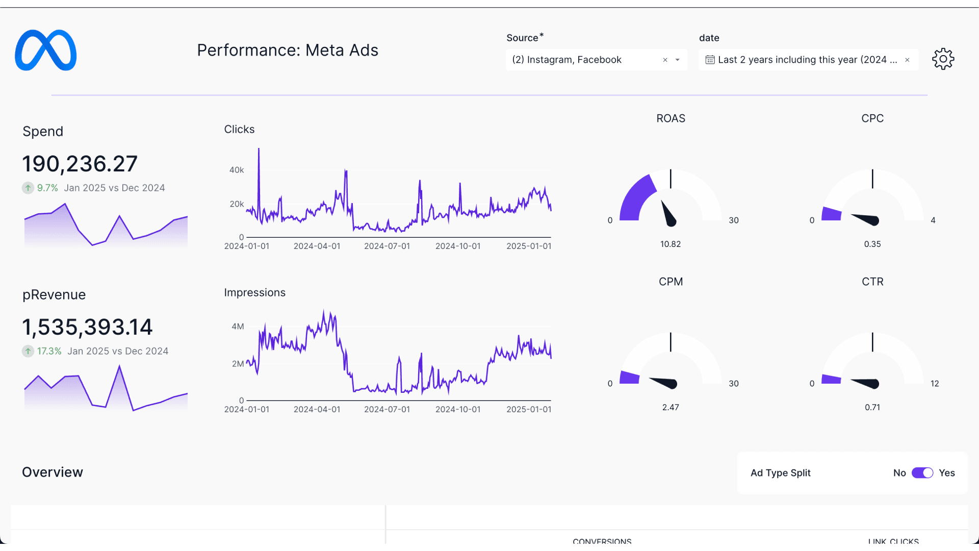 Meta Ads performance — Celer's best-performing campaign account